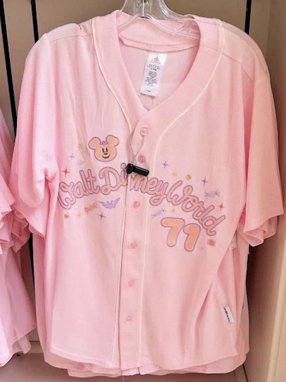 NWT 2026 Halloween Walt Disney Pink Baseball Jersey Mickey Pumpkin Ghost